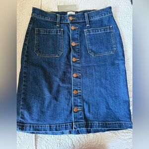 NWT J. Crew Denim Button-front Skirt Medium Wash MSRP $98, 28(6)